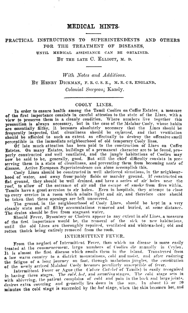 1871 72 Ceylon Directory Calendar