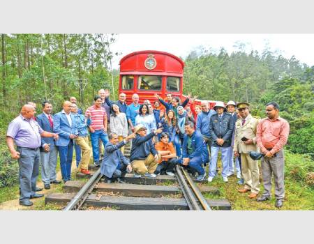 Foreign heads of mission at the Pattipola railway station, Sri Lanka’s highest railway station